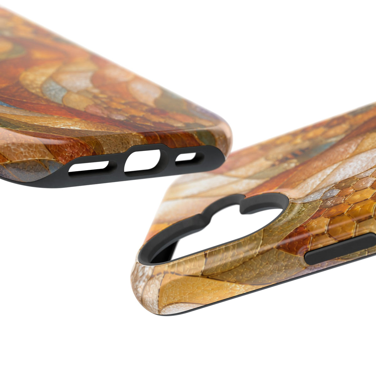 Abstract Amber Mosaic Phone Case — Magnetic Impact-Resistant iPhone Cover