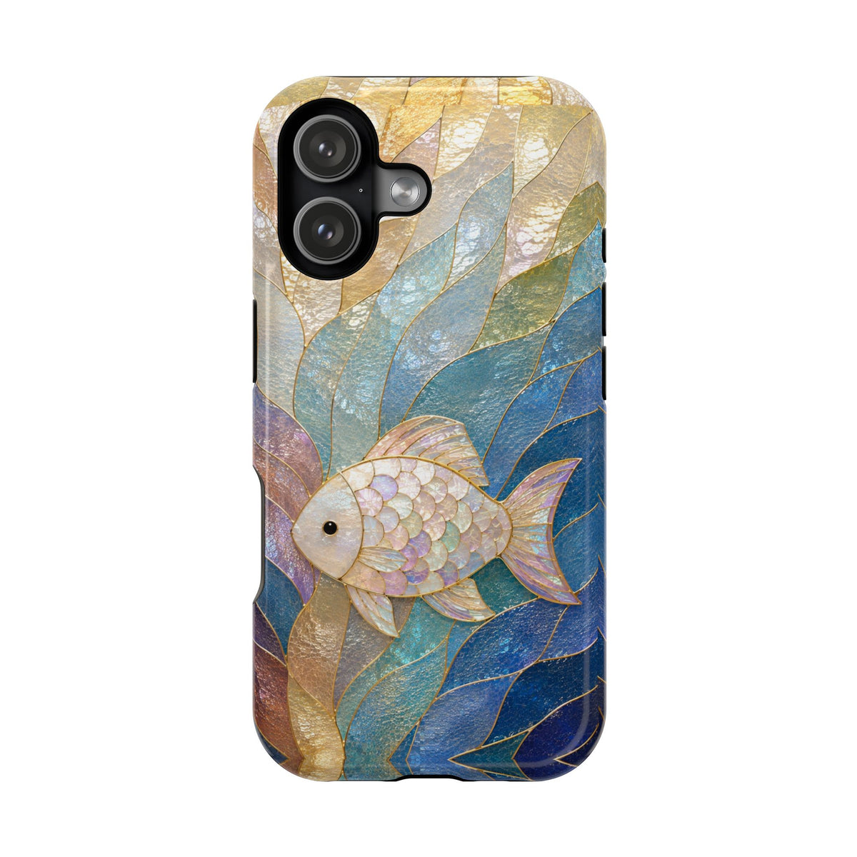 Fish Mosaic Magnetic Phone Case — Impact-Resistant Ocean Art