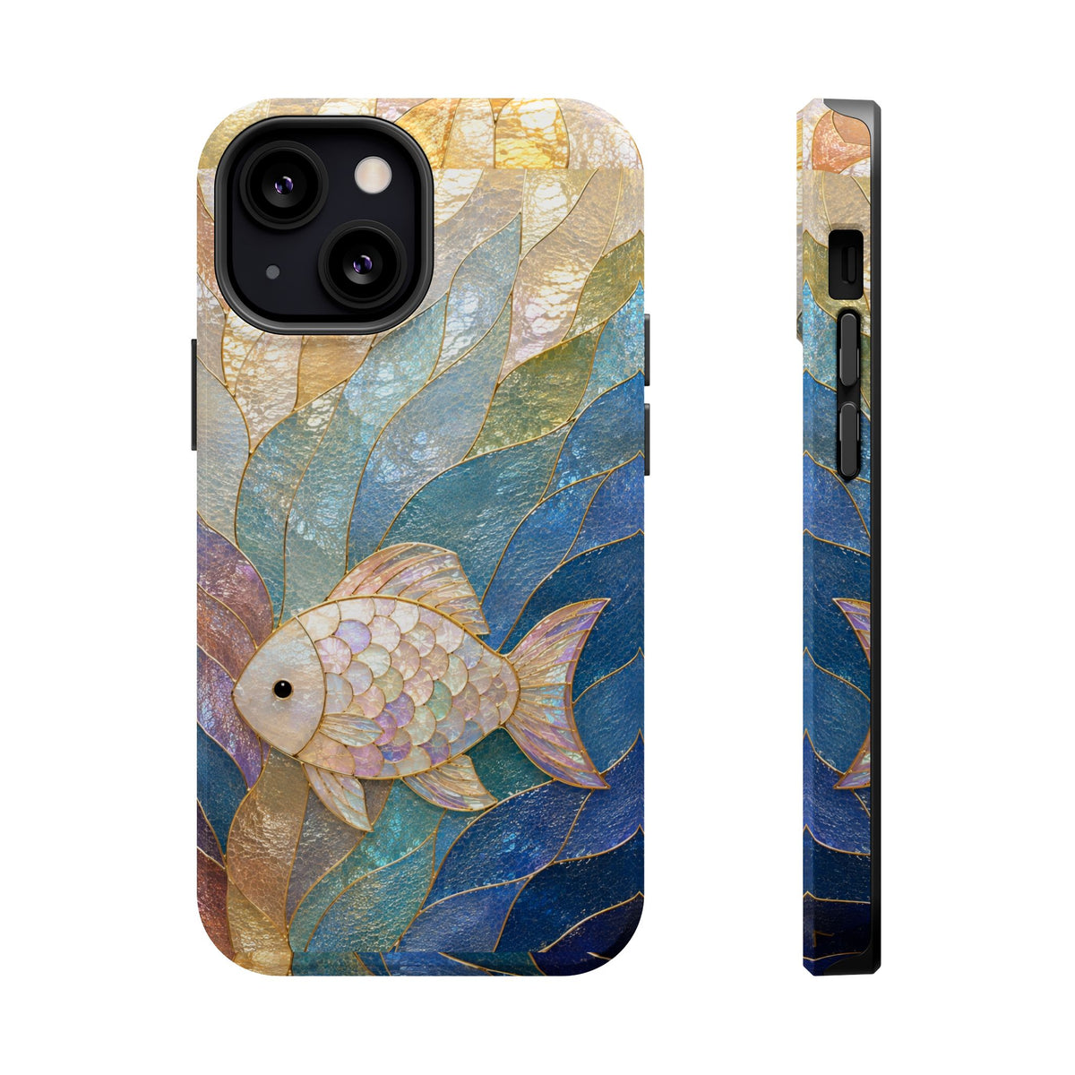 Fish Mosaic Magnetic Phone Case — Impact-Resistant Ocean Art