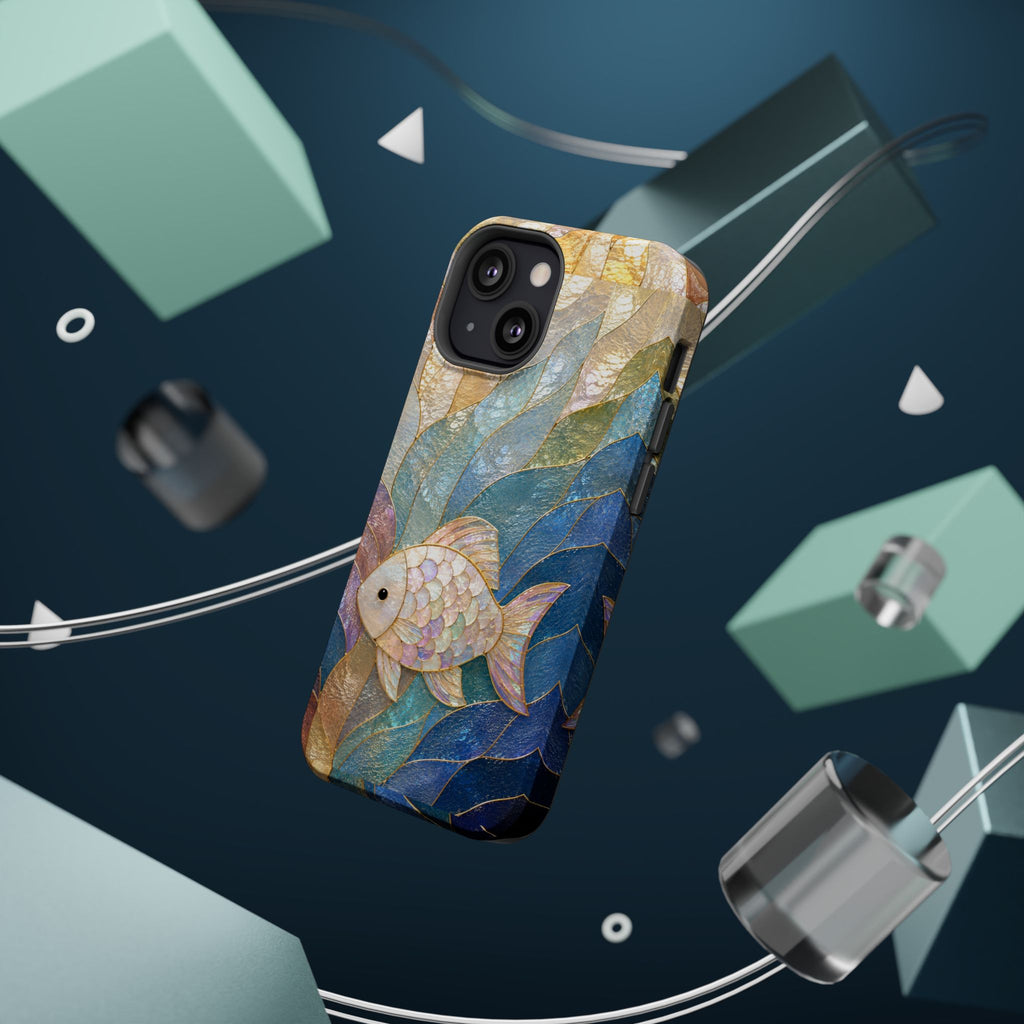 Fish Mosaic Magnetic Phone Case — Impact-Resistant Ocean Art