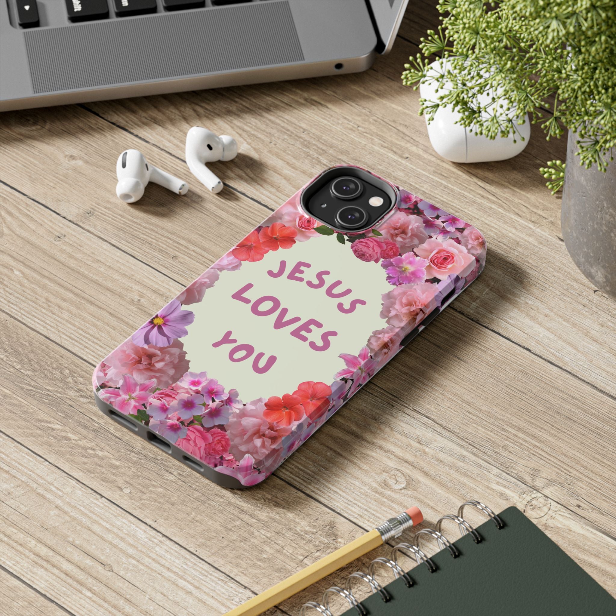 JESUS LOVES YOU Phone Case (Pink)