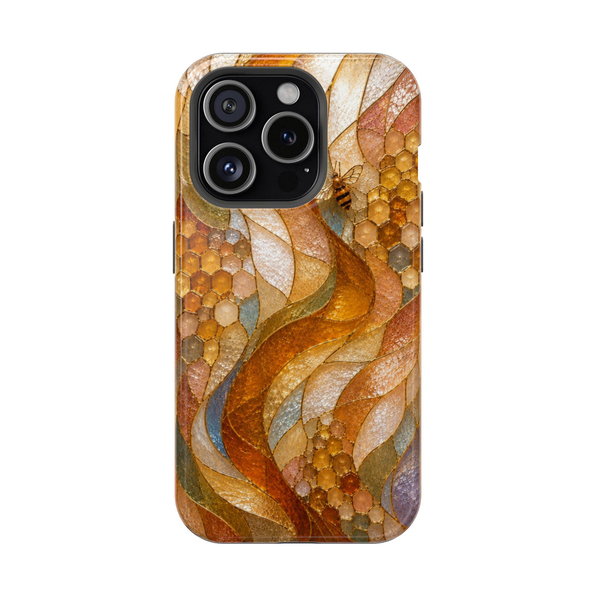 Abstract Amber Mosaic Phone Case — Magnetic Impact-Resistant iPhone Cover
