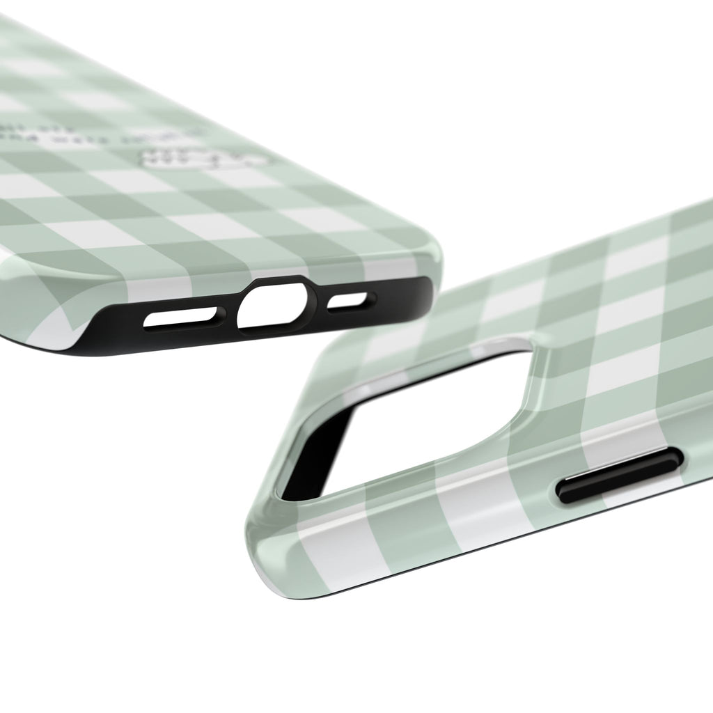 FISH AND LOAVES Gingham Phone Case (Green)