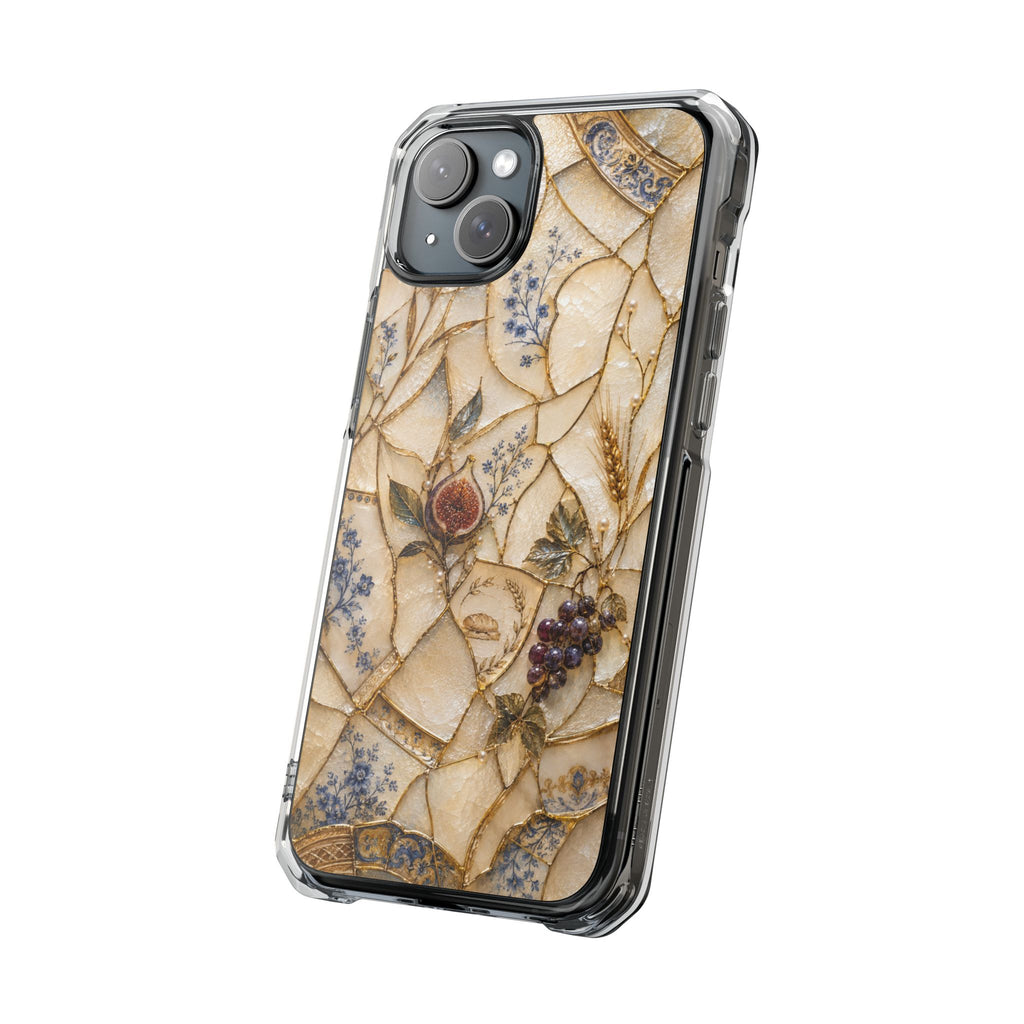 Floral Mosaic Magnetic Clear Phone Case