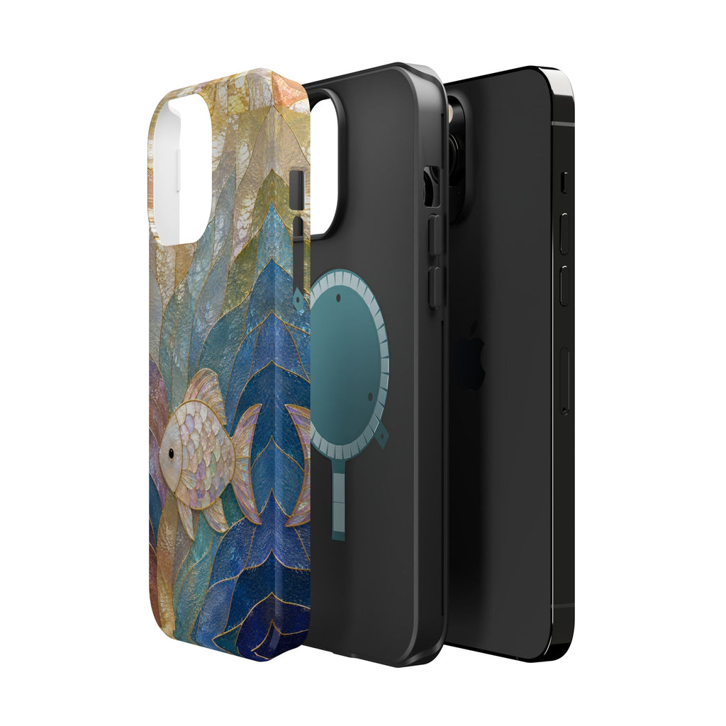 Fish Mosaic Magnetic Phone Case — Impact-Resistant Ocean Art
