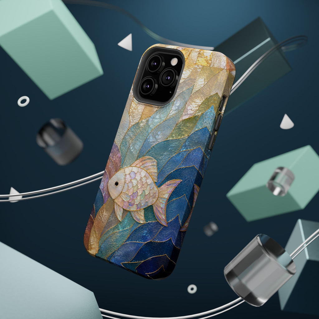 Fish Mosaic Magnetic Phone Case — Impact-Resistant Ocean Art
