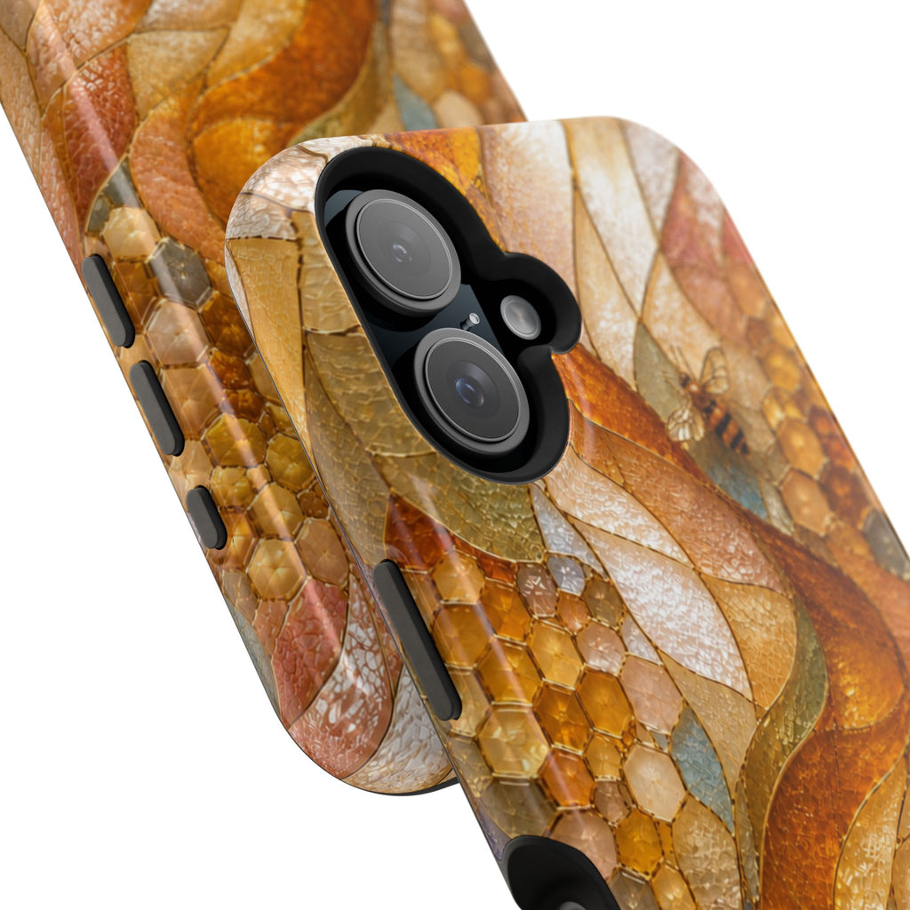 Abstract Amber Mosaic Phone Case — Magnetic Impact-Resistant iPhone Cover