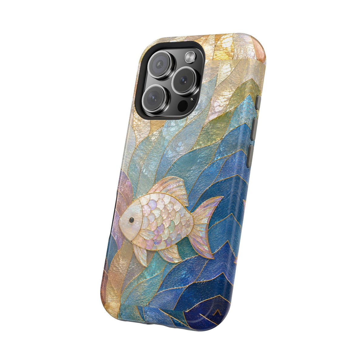 Fish Mosaic Magnetic Phone Case — Impact-Resistant Ocean Art