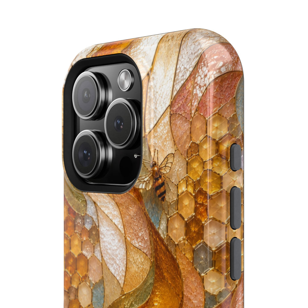 Abstract Amber Mosaic Phone Case — Magnetic Impact-Resistant iPhone Cover