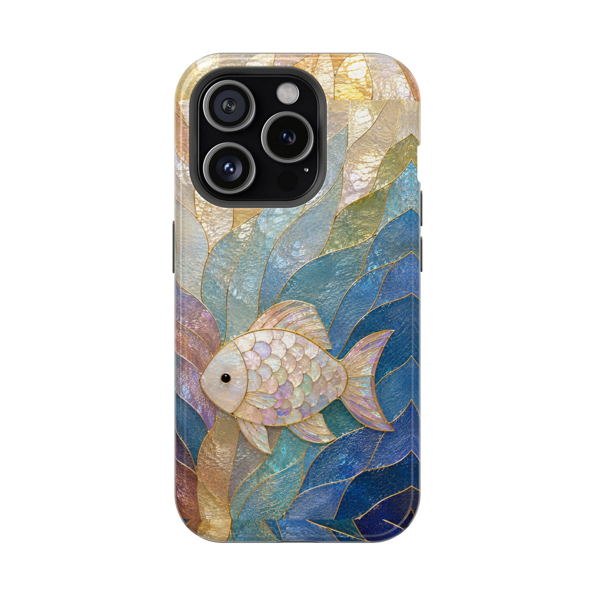 Fish Mosaic Magnetic Phone Case — Impact-Resistant Ocean Art