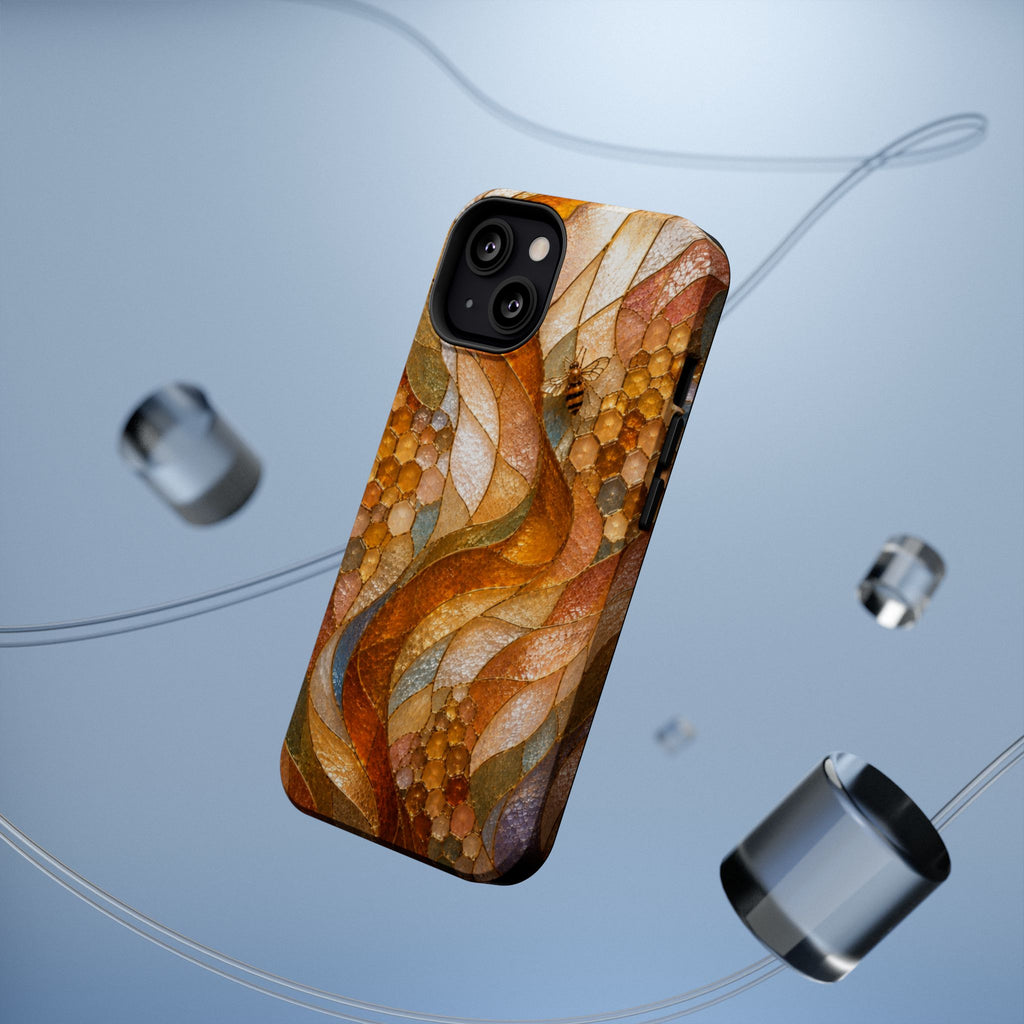 Abstract Amber Mosaic Phone Case — Magnetic Impact-Resistant iPhone Cover
