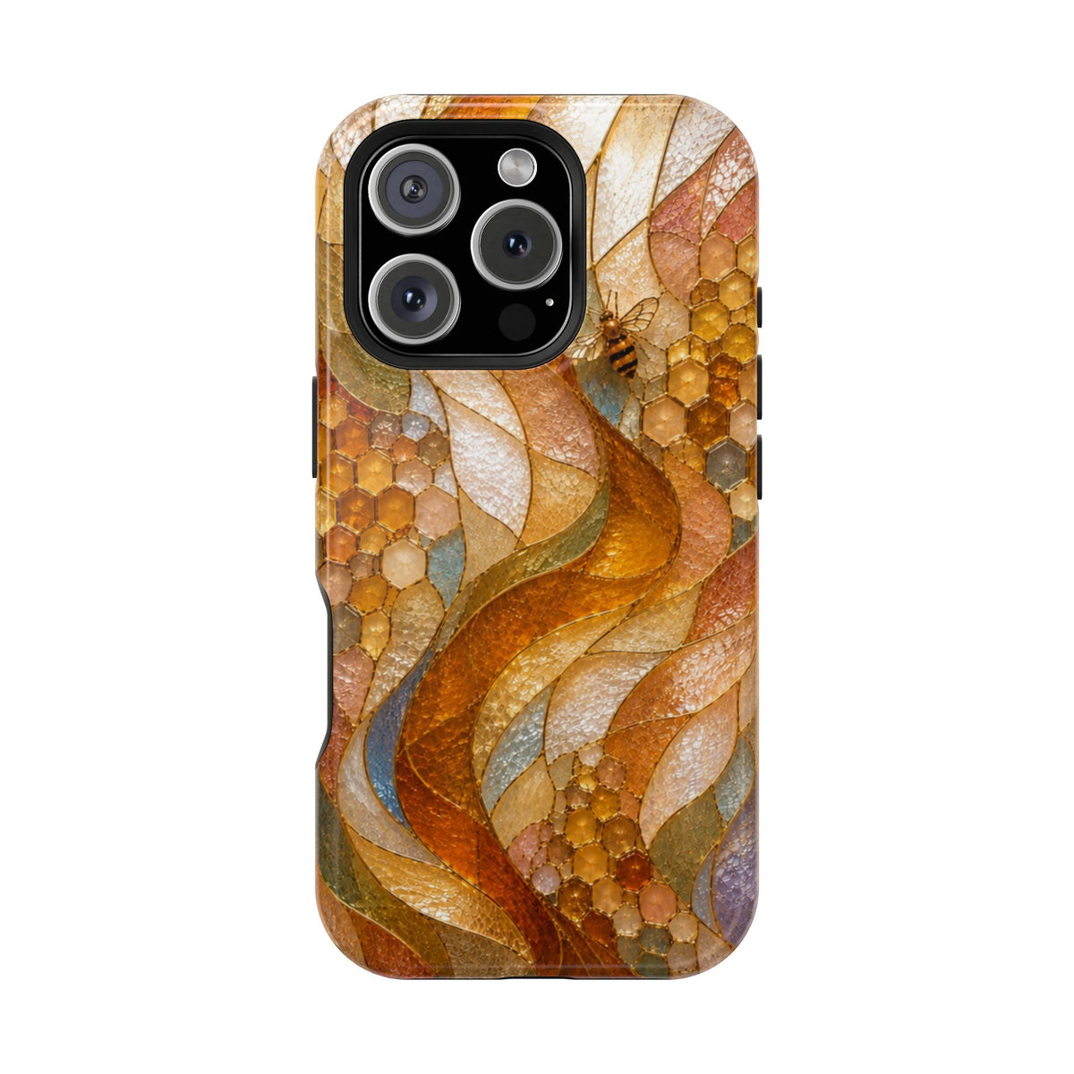 Abstract Amber Mosaic Phone Case — Magnetic Impact-Resistant iPhone Cover