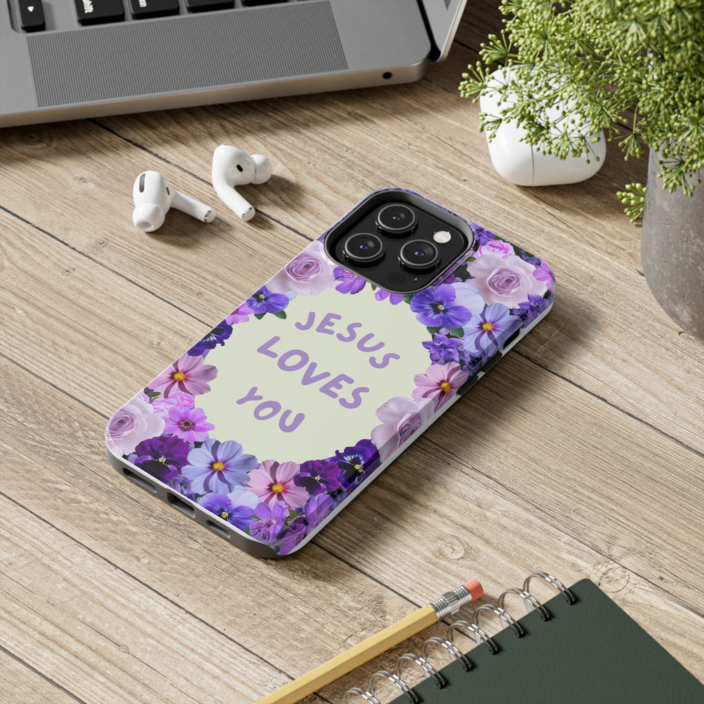 JESUS LOVES YOU Phone Case (Purple)