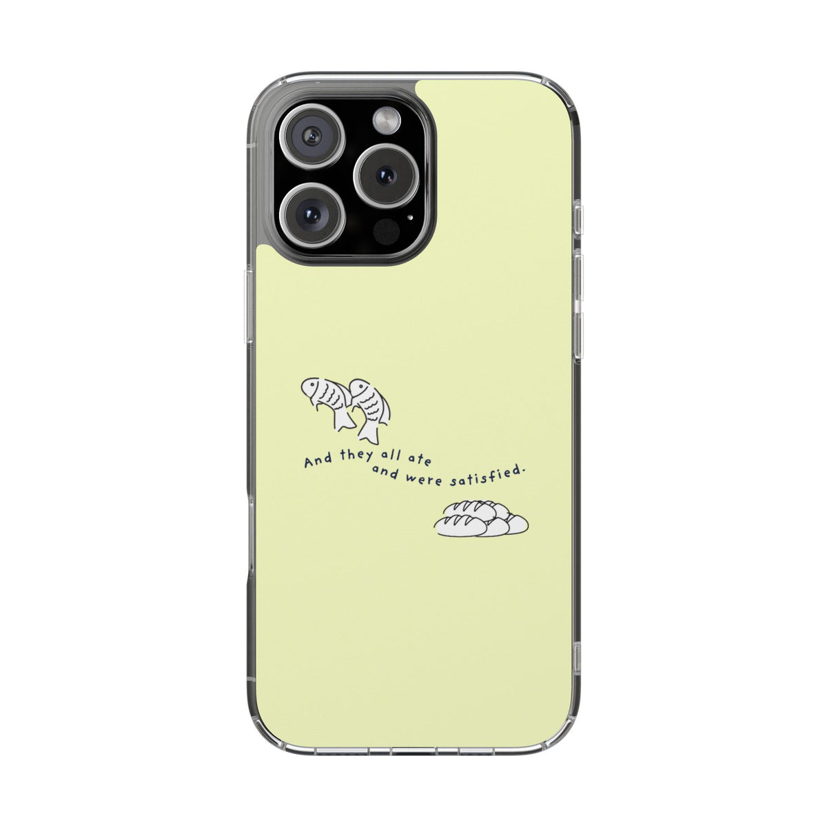Clear Magnetic Phone Case Fish and Loaves iPhone Case, Butter Yellow Coastal Faith Cover