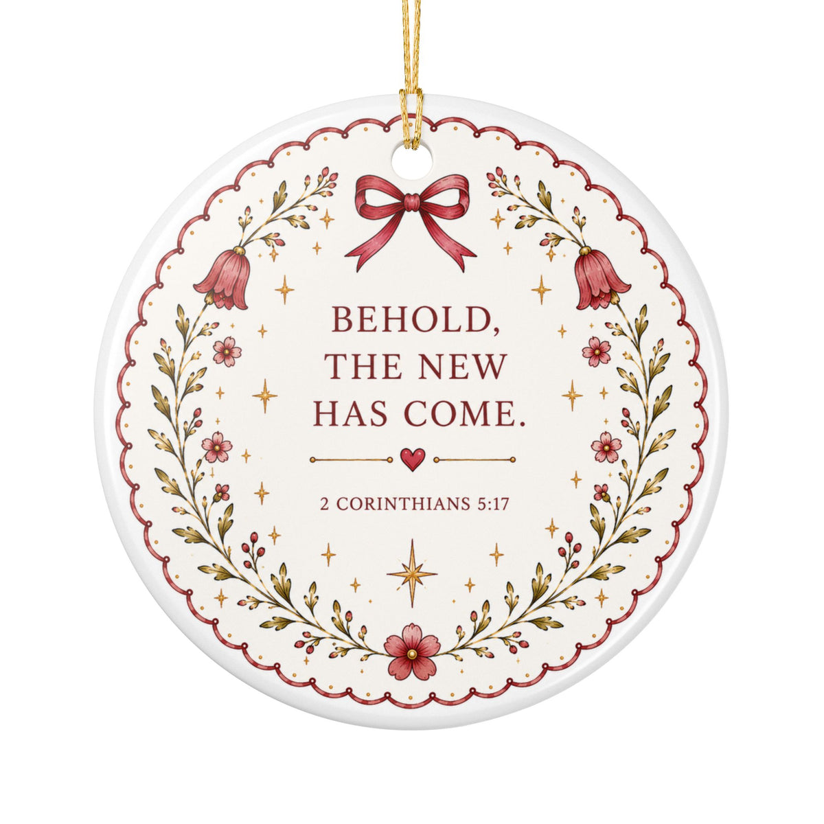 Behold Butterfly Ornament — Christian Christmas Ornament, 2 Corinthians 5:17