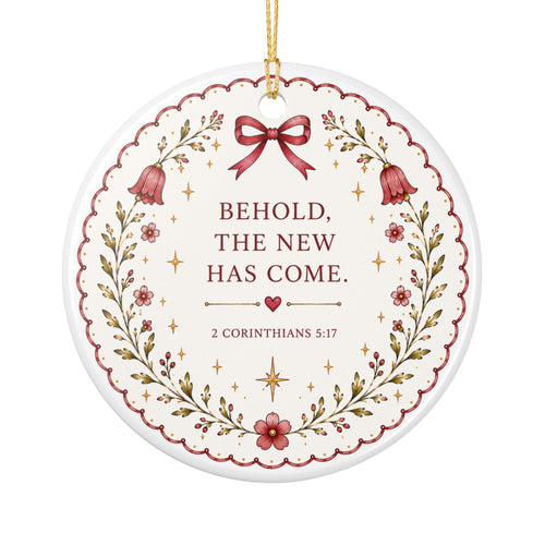 Behold Butterfly Ornament — Christian Christmas Ornament, 2 Corinthians 5:17