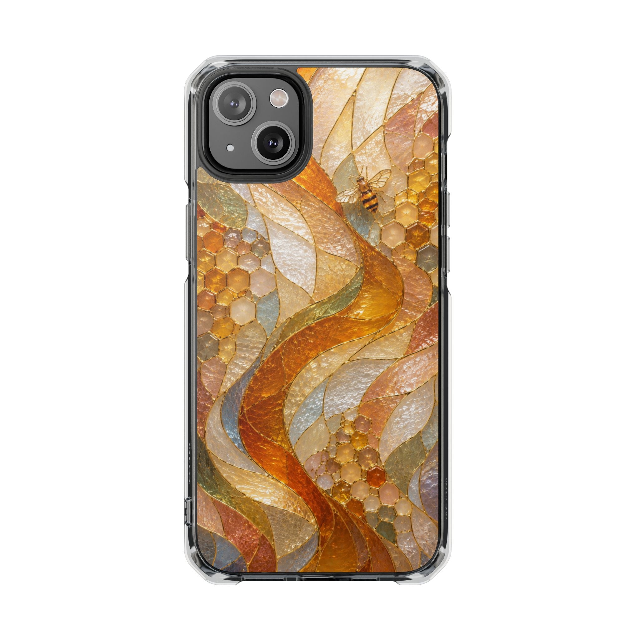 Clear Magnetic Phone Case — Autumn Mosaic Swirl Design