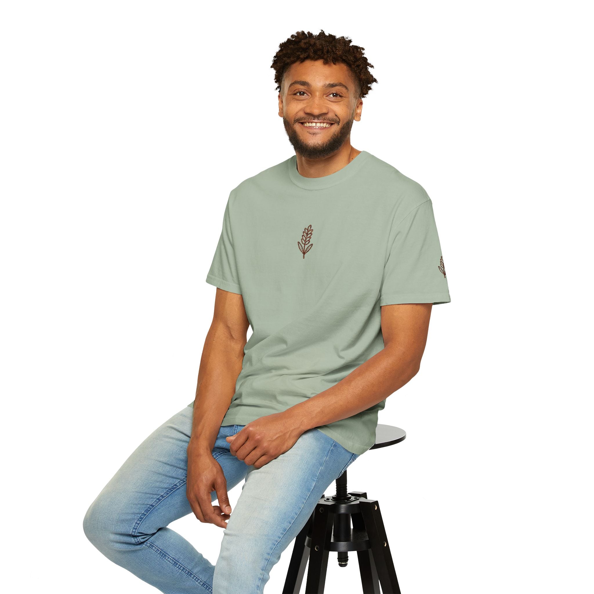 Christian Wheat Embroidered T-Shirt | Fall Comfort Colors Tee | Daily Bread Faith Shirt | Minimal Christian Fall Shirt