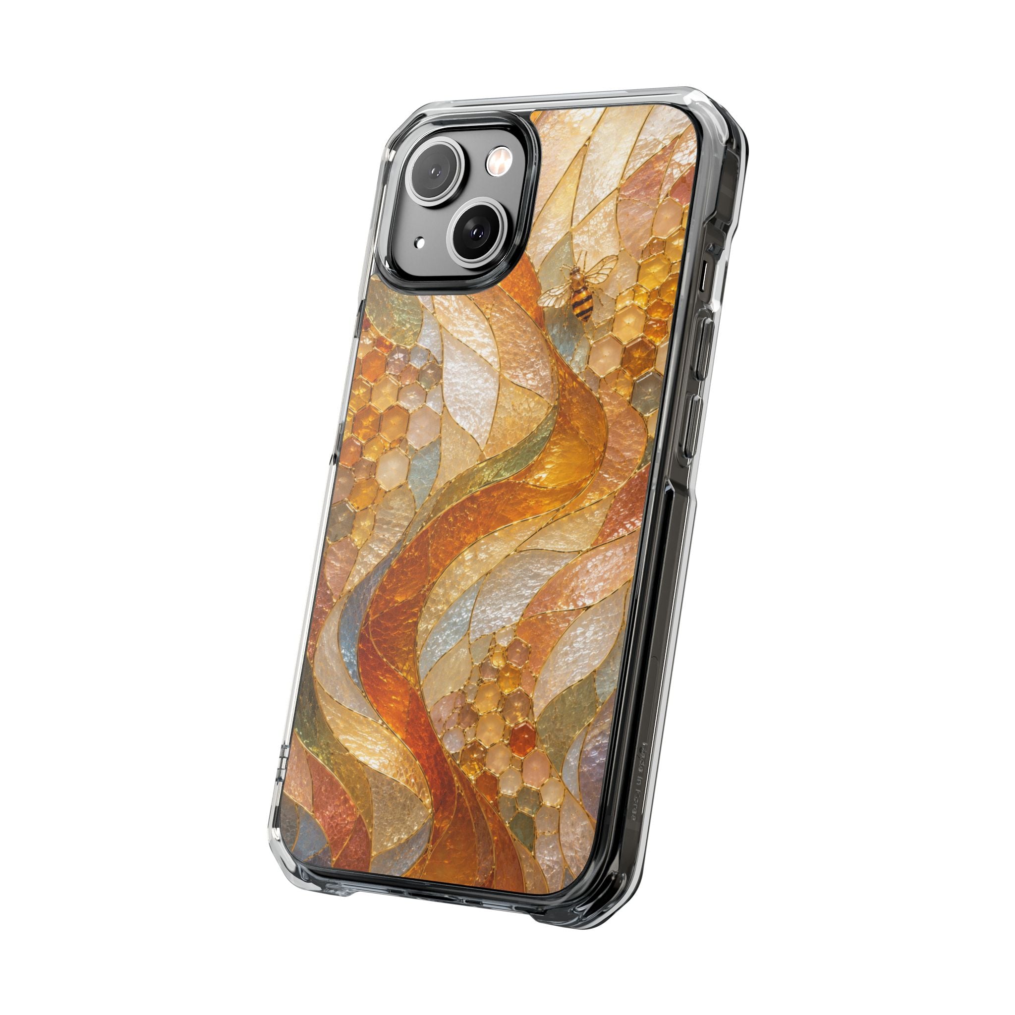 Clear Magnetic Phone Case — Autumn Mosaic Swirl Design