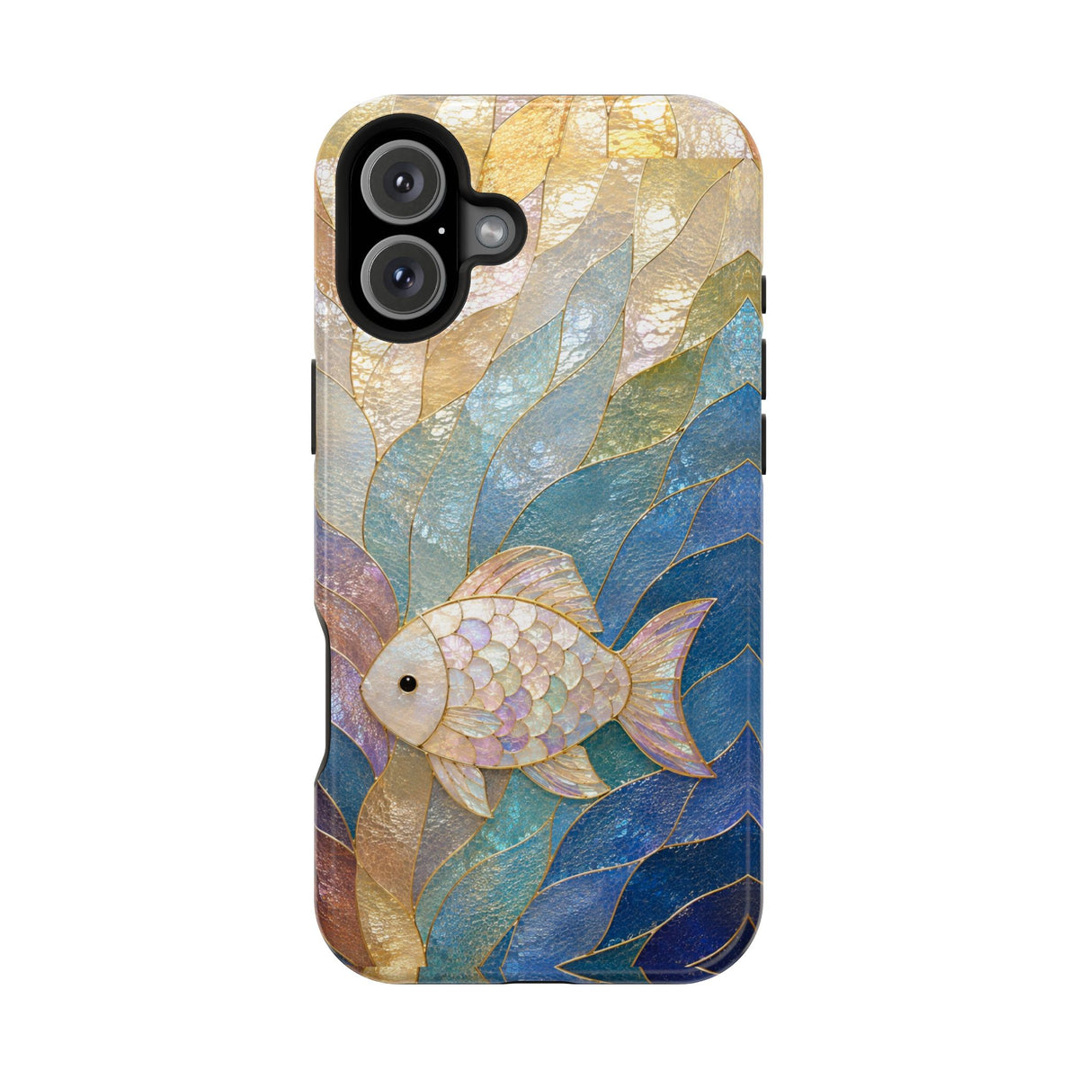 Fish Mosaic Magnetic Phone Case — Impact-Resistant Ocean Art