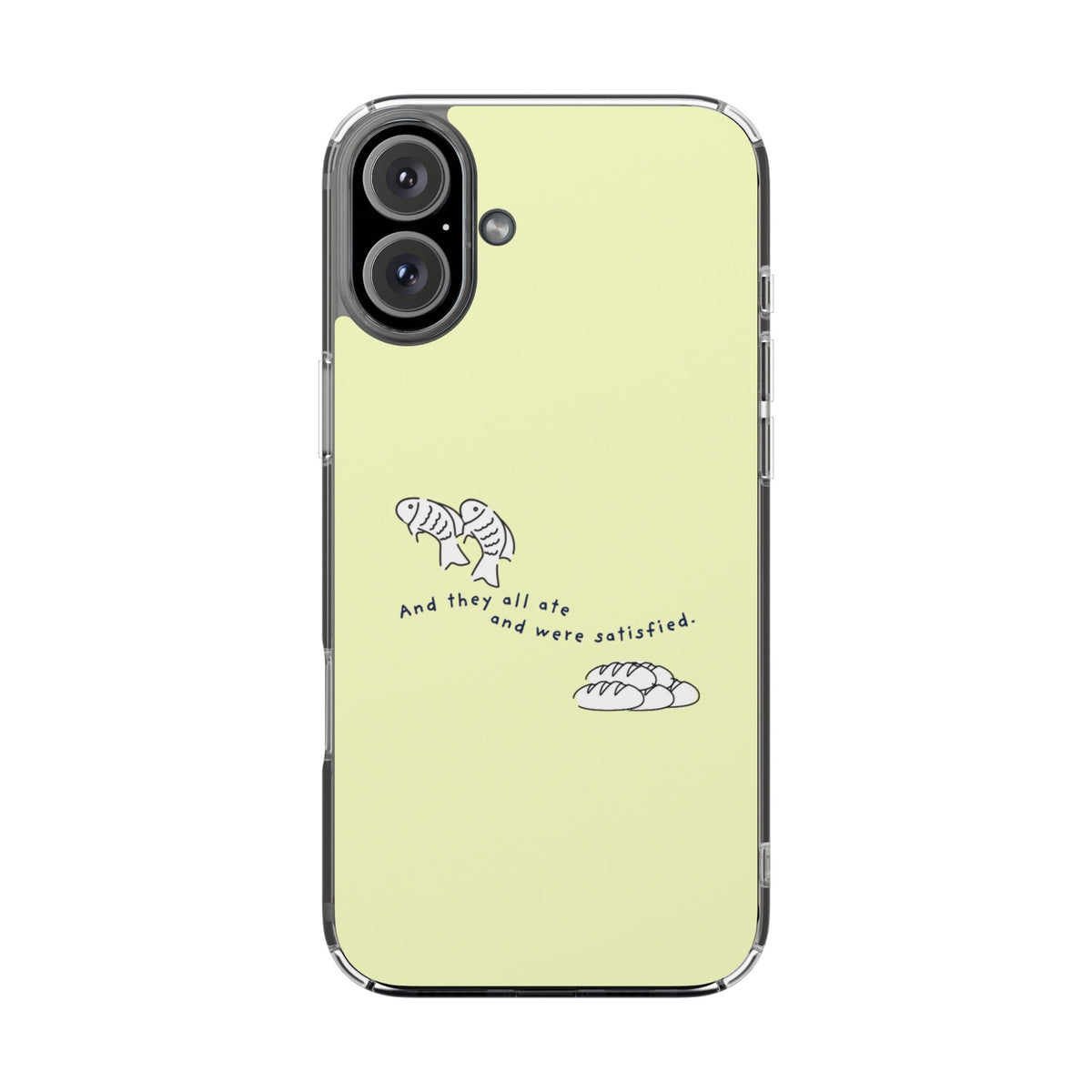 Clear Magnetic Phone Case Fish and Loaves iPhone Case, Butter Yellow Coastal Faith Cover