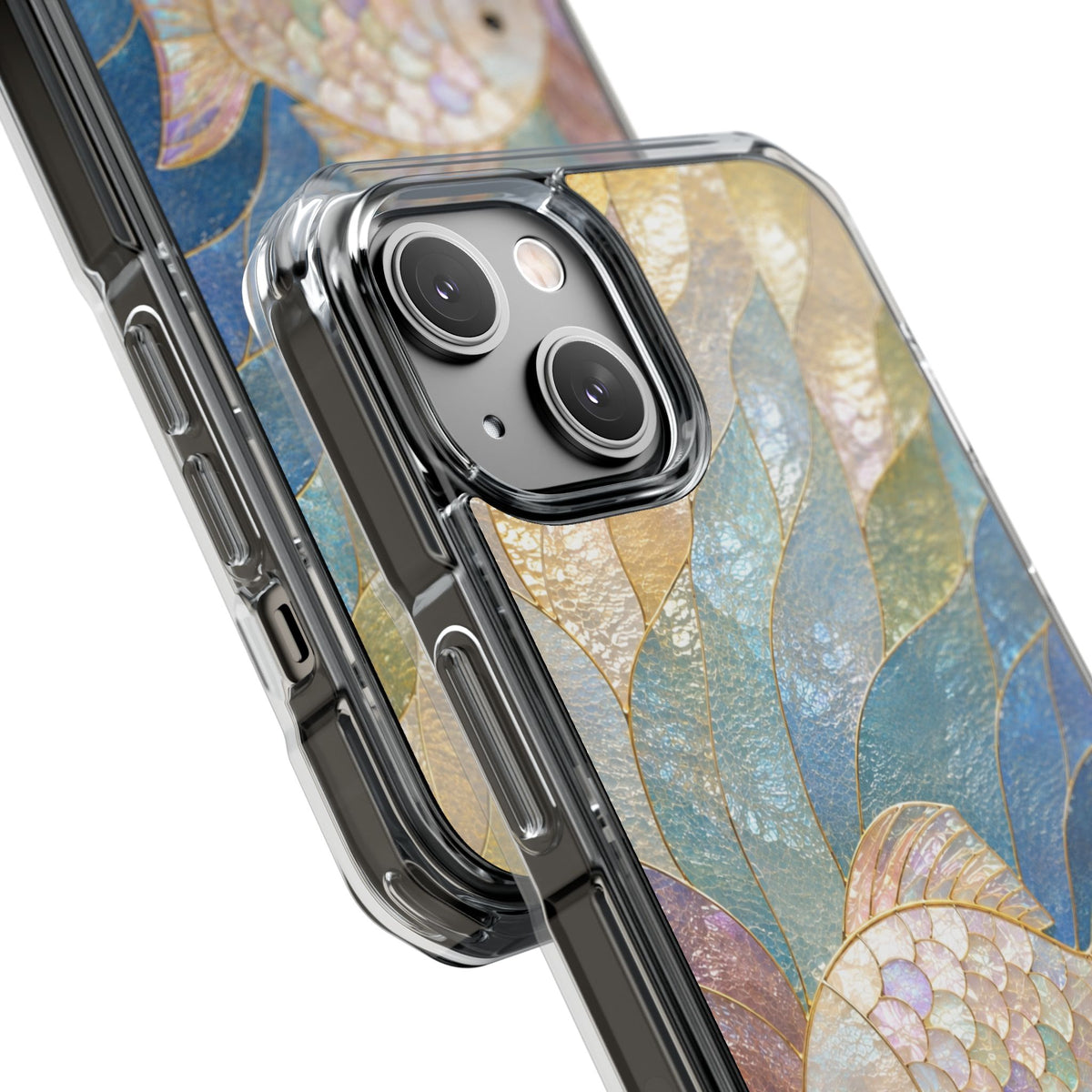 Trust and Know Clear Magnetic Phone Case — Iridescent Fish Mosaic Design