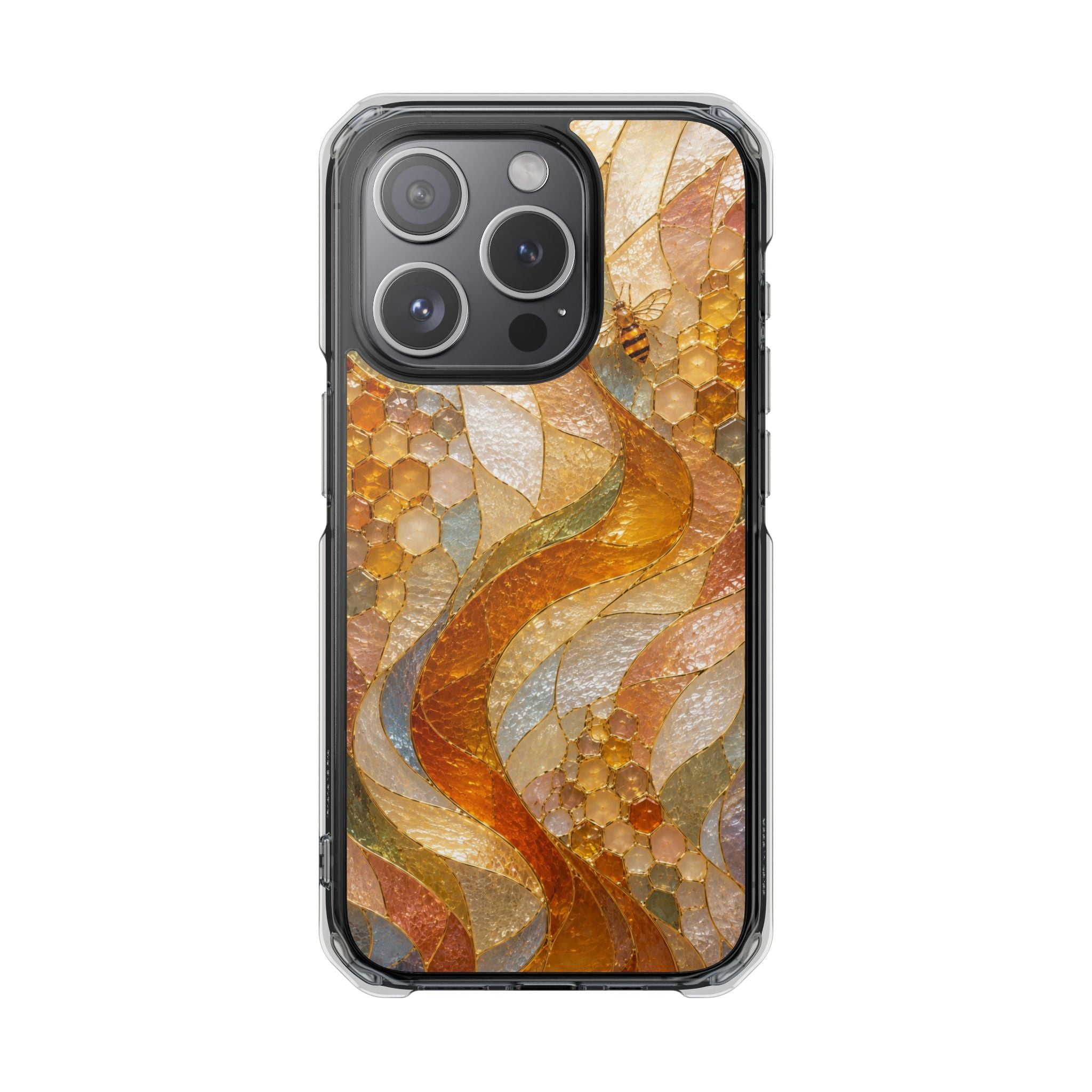 Clear Magnetic Phone Case — Autumn Mosaic Swirl Design