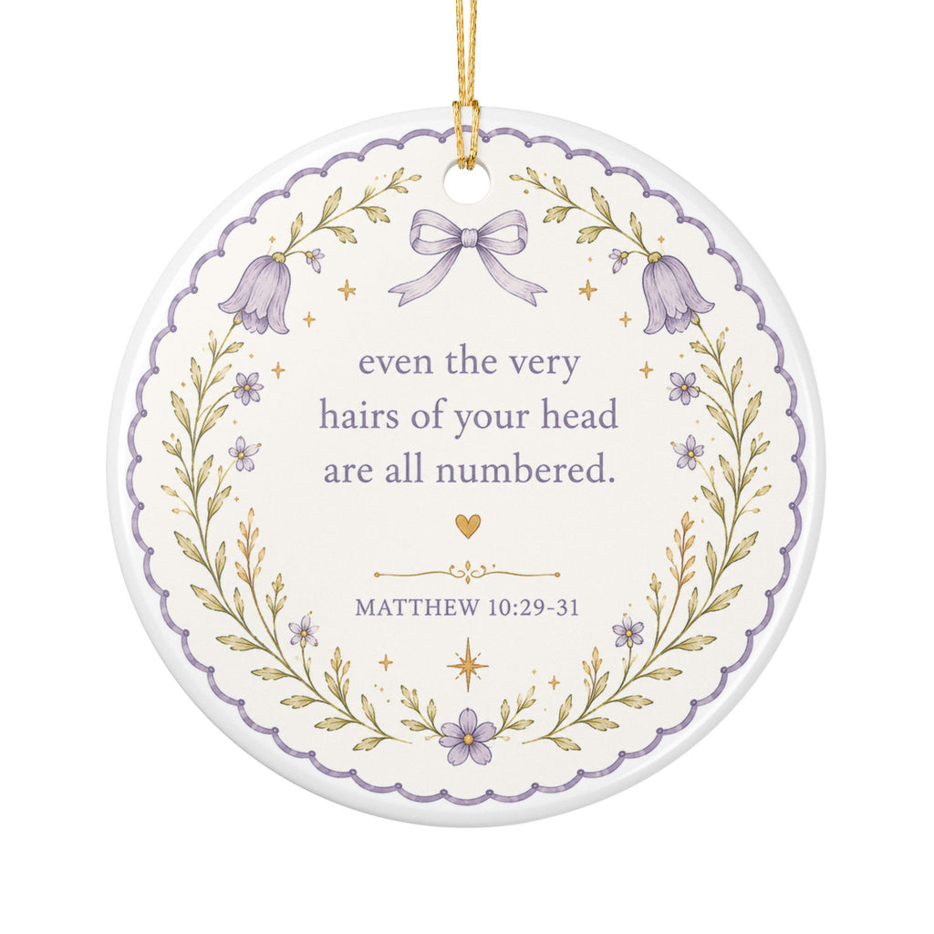 Memorial Ceramic Ornament — "Not Forgotten" Bird with Matthew 10:29-31