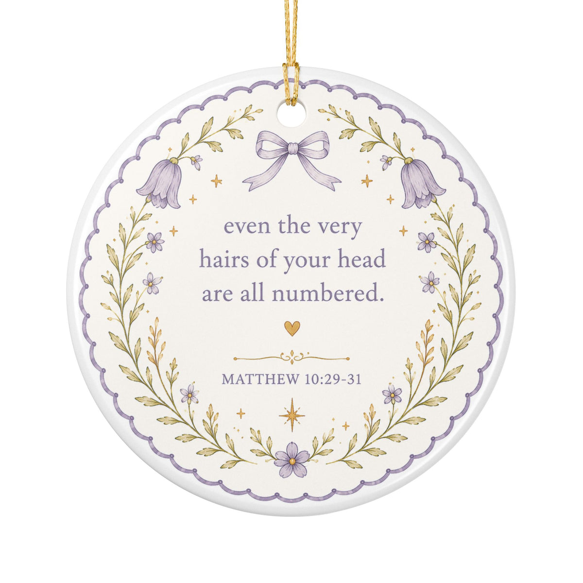 Memorial Ceramic Ornament — "Not Forgotten" Bird with Matthew 10:29-31