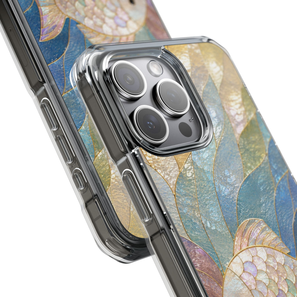 Trust and Know Clear Magnetic Phone Case — Iridescent Fish Mosaic Design