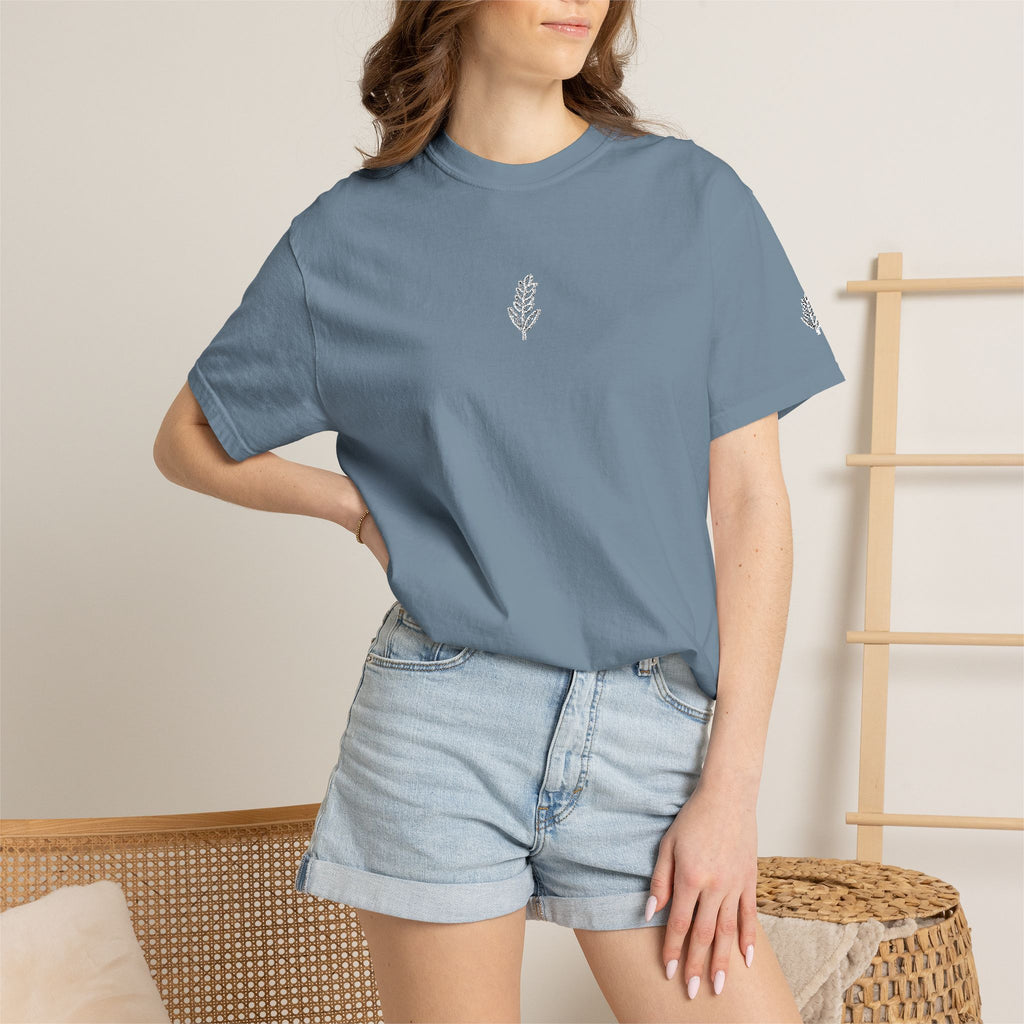 Christian Wheat Embroidered T-Shirt | Fall Comfort Colors Tee | Daily Bread Faith Shirt | Minimal Christian Fall Shirt