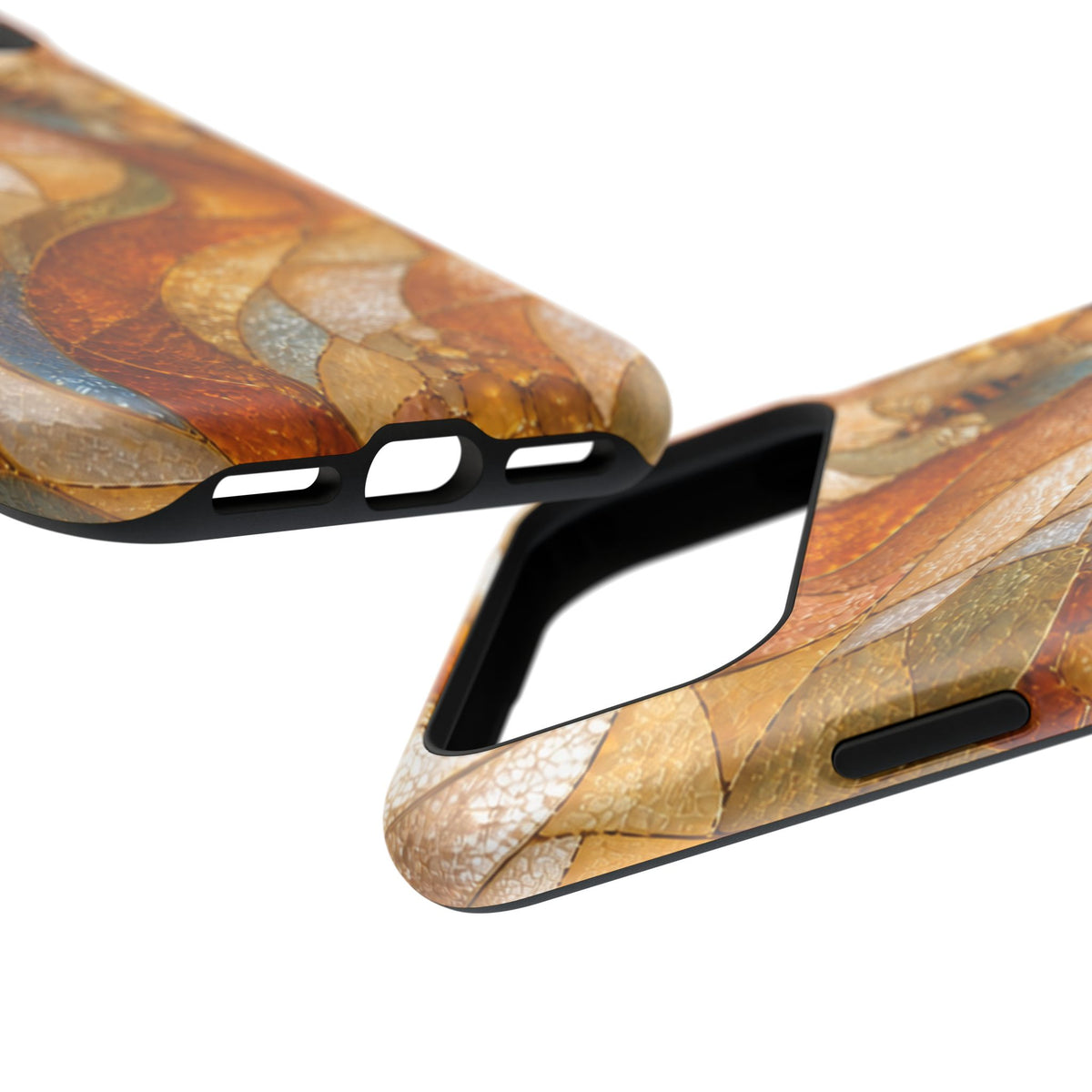 Abstract Amber Mosaic Phone Case — Magnetic Impact-Resistant iPhone Cover