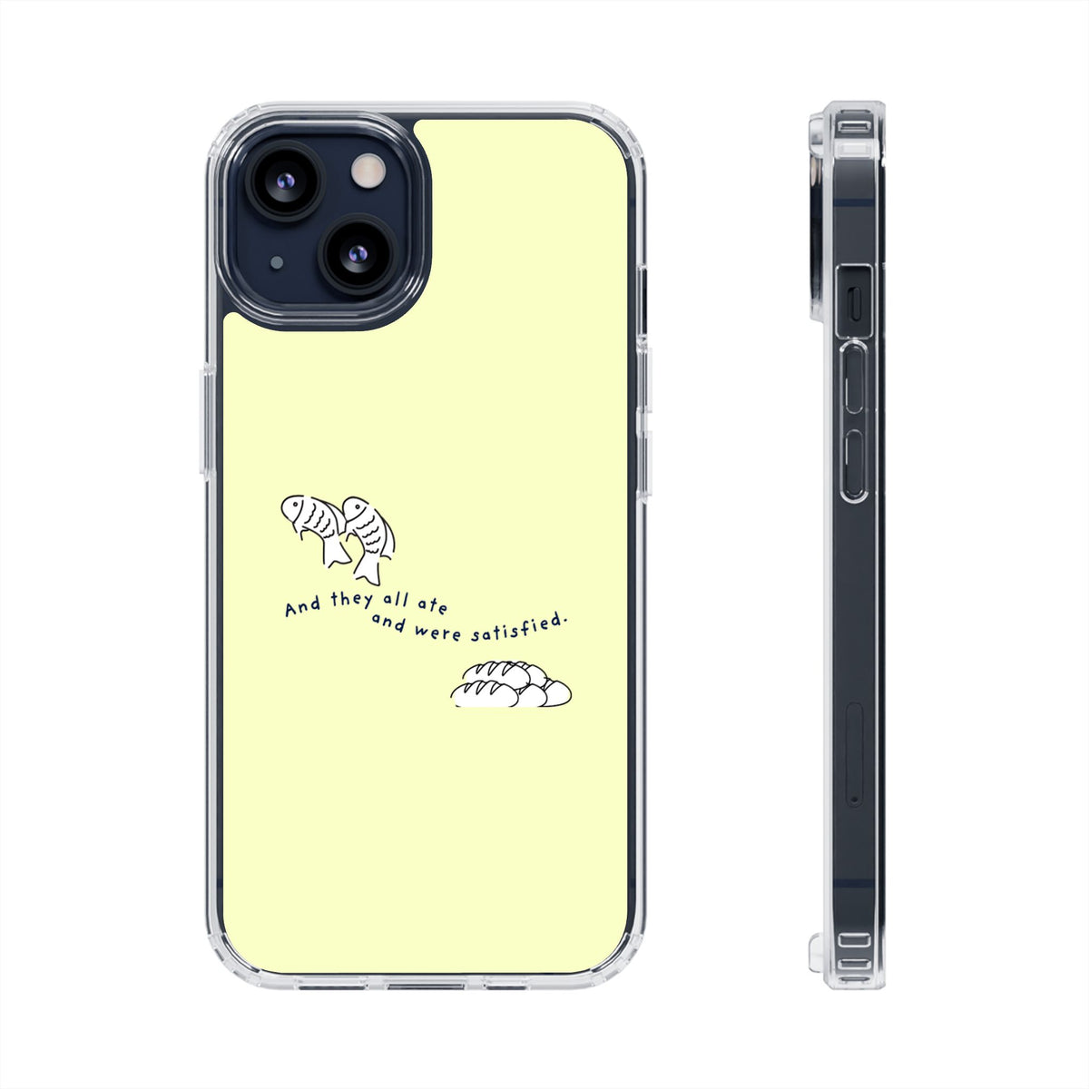 Clear Magnetic Phone Case Fish and Loaves iPhone Case, Butter Yellow Coastal Faith Cover