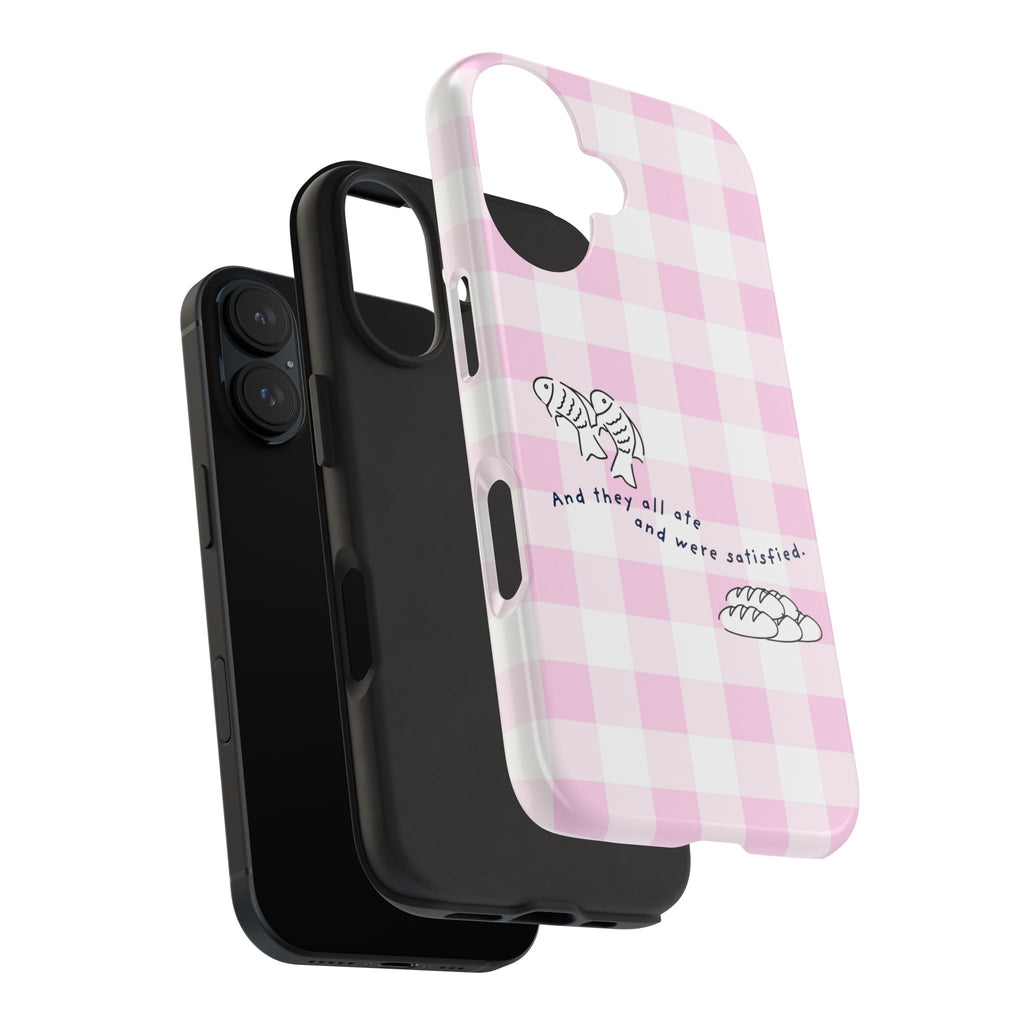 FISH AND LOAVES Gingham Phone Case (Pink)