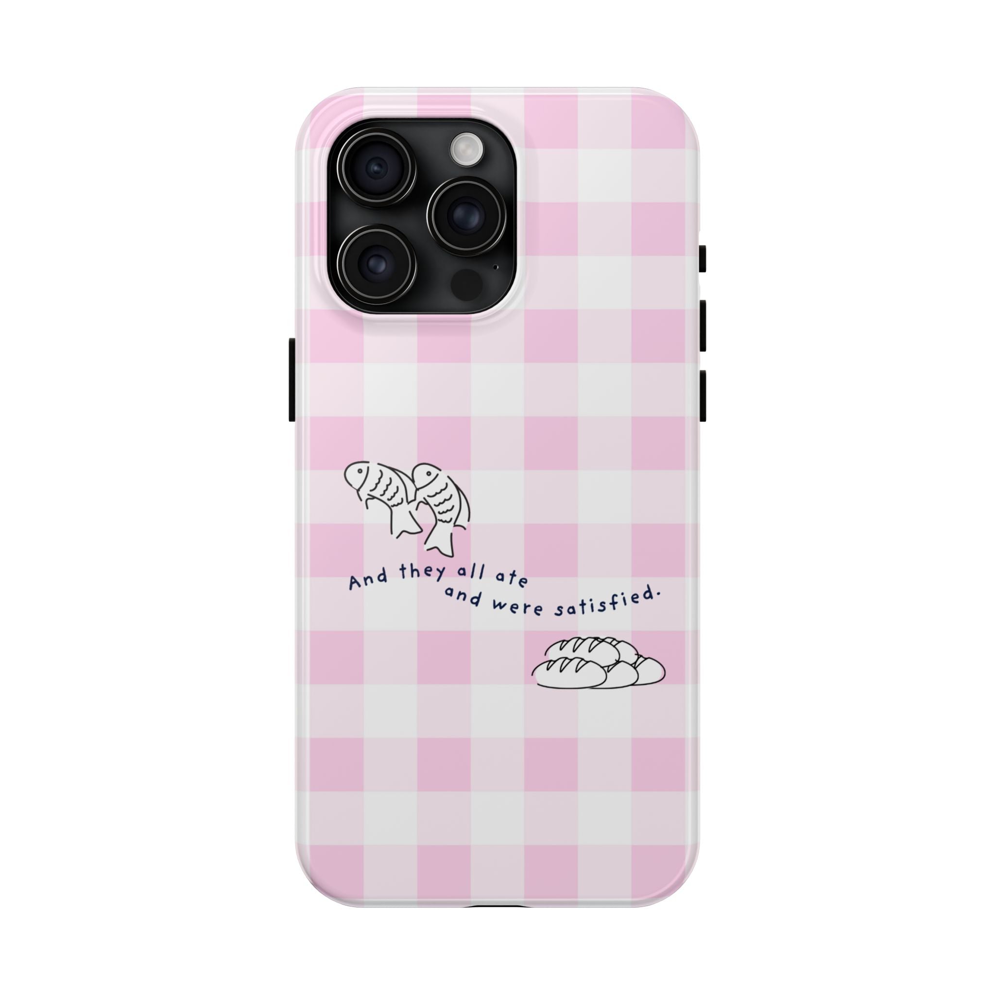 FISH AND LOAVES Gingham Phone Case (Pink)
