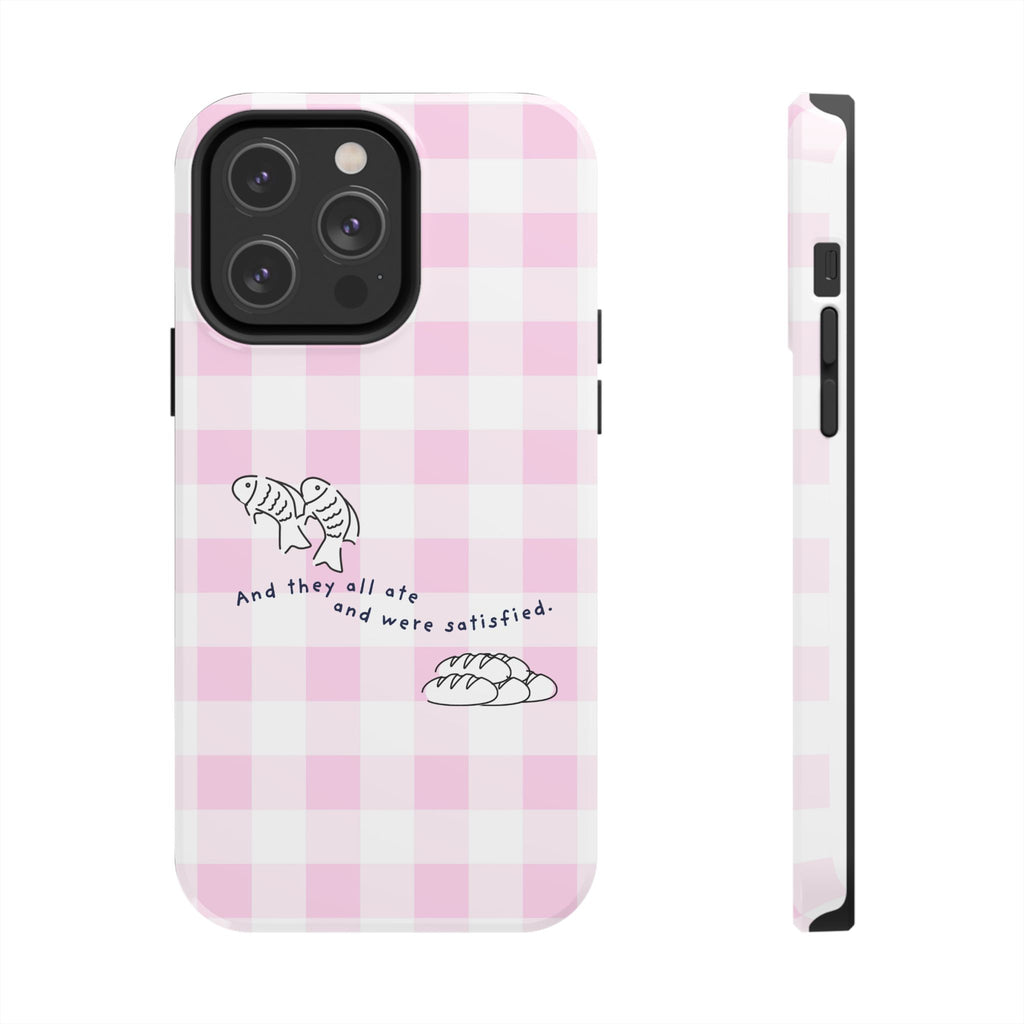 FISH AND LOAVES Gingham Phone Case (Pink)