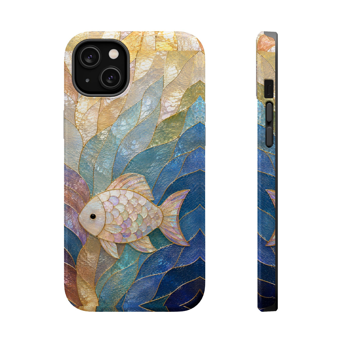 Fish Mosaic Magnetic Phone Case — Impact-Resistant Ocean Art