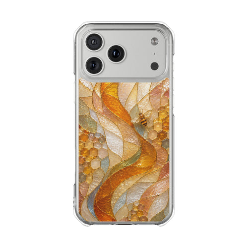 Clear Magnetic Phone Case — Autumn Mosaic Swirl Design