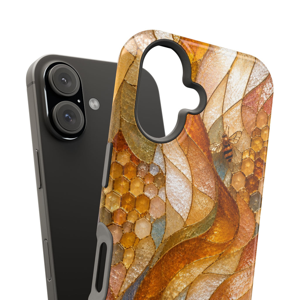 Abstract Amber Mosaic Phone Case — Magnetic Impact-Resistant iPhone Cover