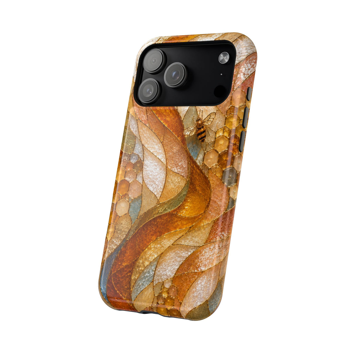Abstract Amber Mosaic Phone Case — Magnetic Impact-Resistant iPhone Cover