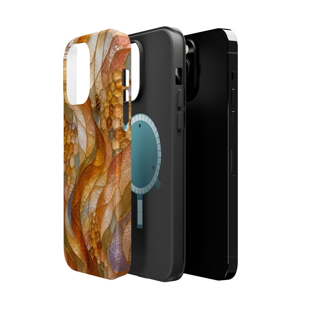 Abstract Amber Mosaic Phone Case — Magnetic Impact-Resistant iPhone Cover