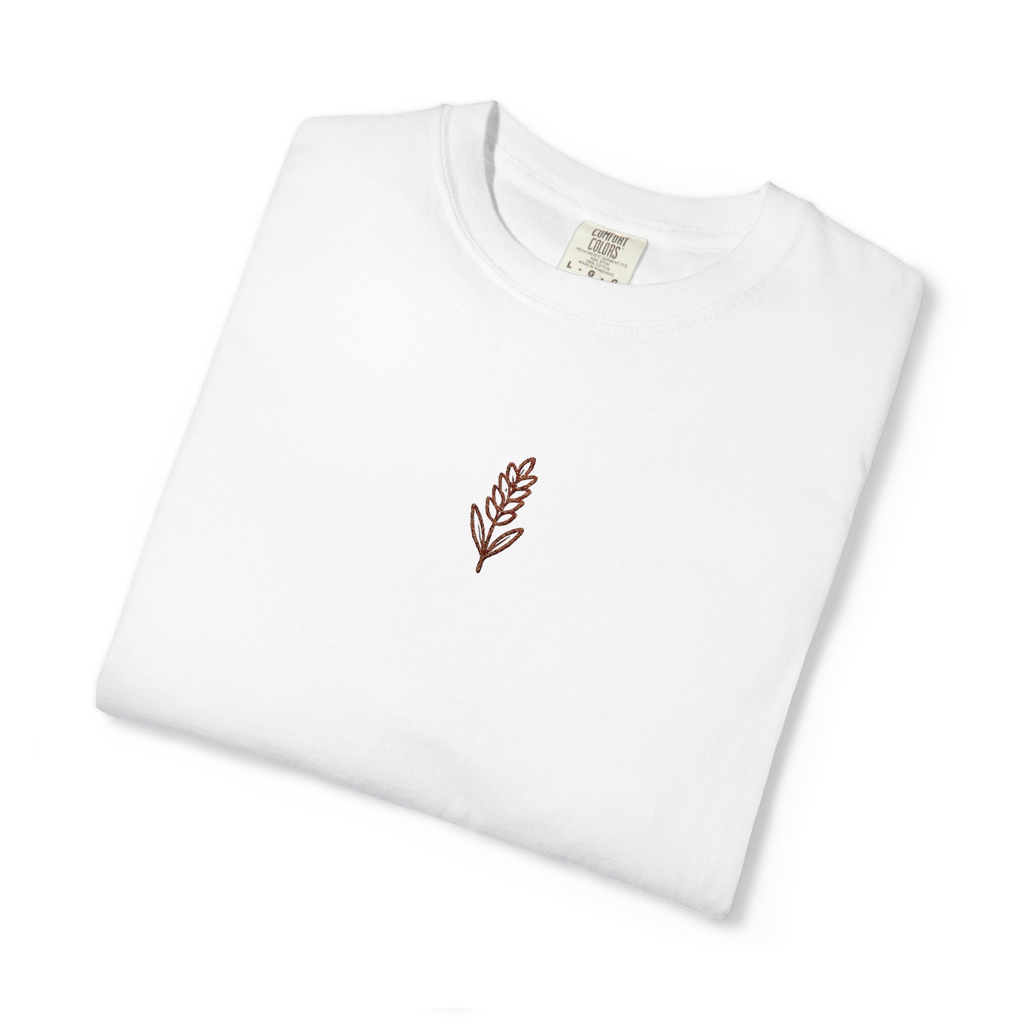 Christian Wheat Embroidered T-Shirt | Fall Comfort Colors Tee | Daily Bread Faith Shirt | Minimal Christian Fall Shirt