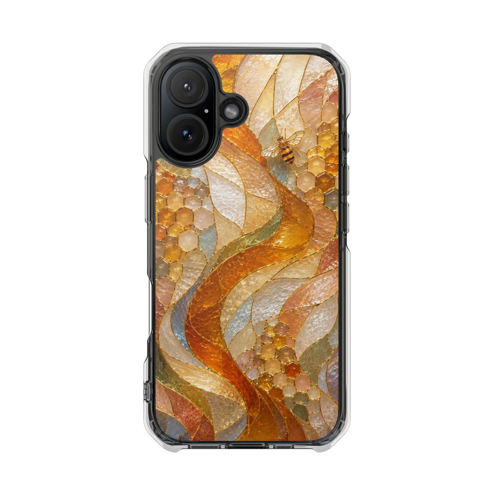 Clear Magnetic Phone Case — Autumn Mosaic Swirl Design