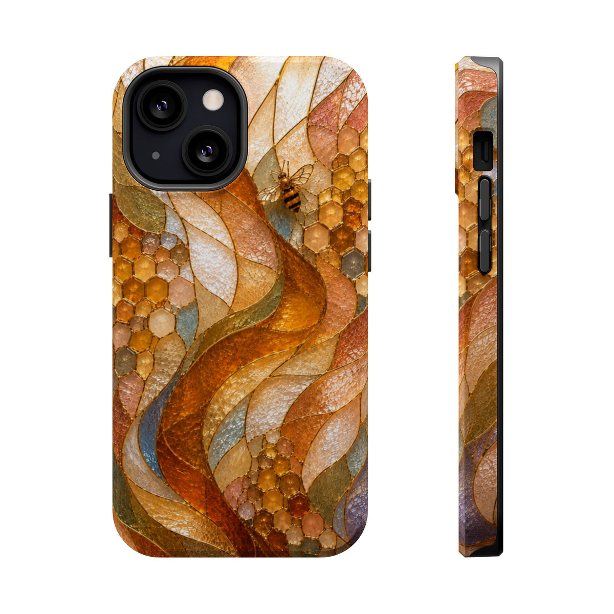 Abstract Amber Mosaic Phone Case — Magnetic Impact-Resistant iPhone Cover
