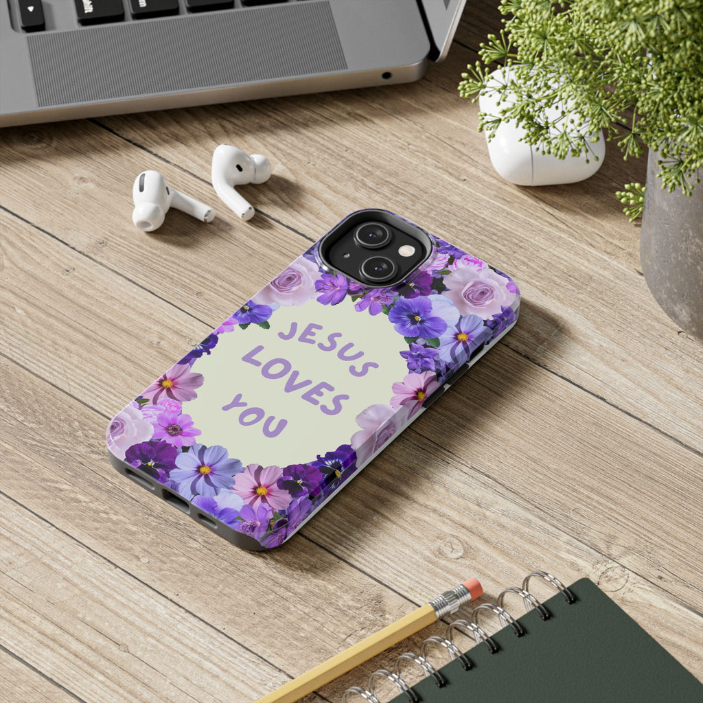 JESUS LOVES YOU Phone Case (Purple)
