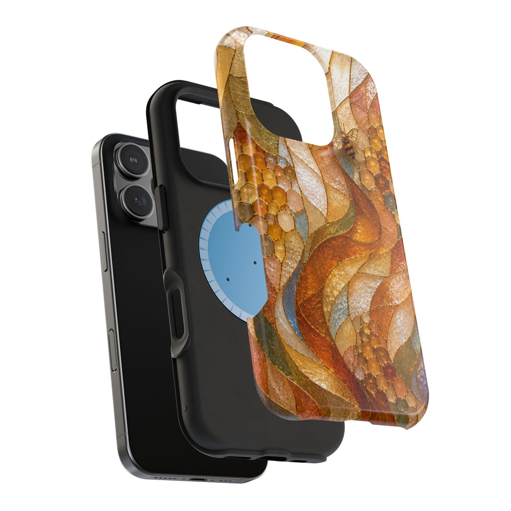 Abstract Amber Mosaic Phone Case — Magnetic Impact-Resistant iPhone Cover
