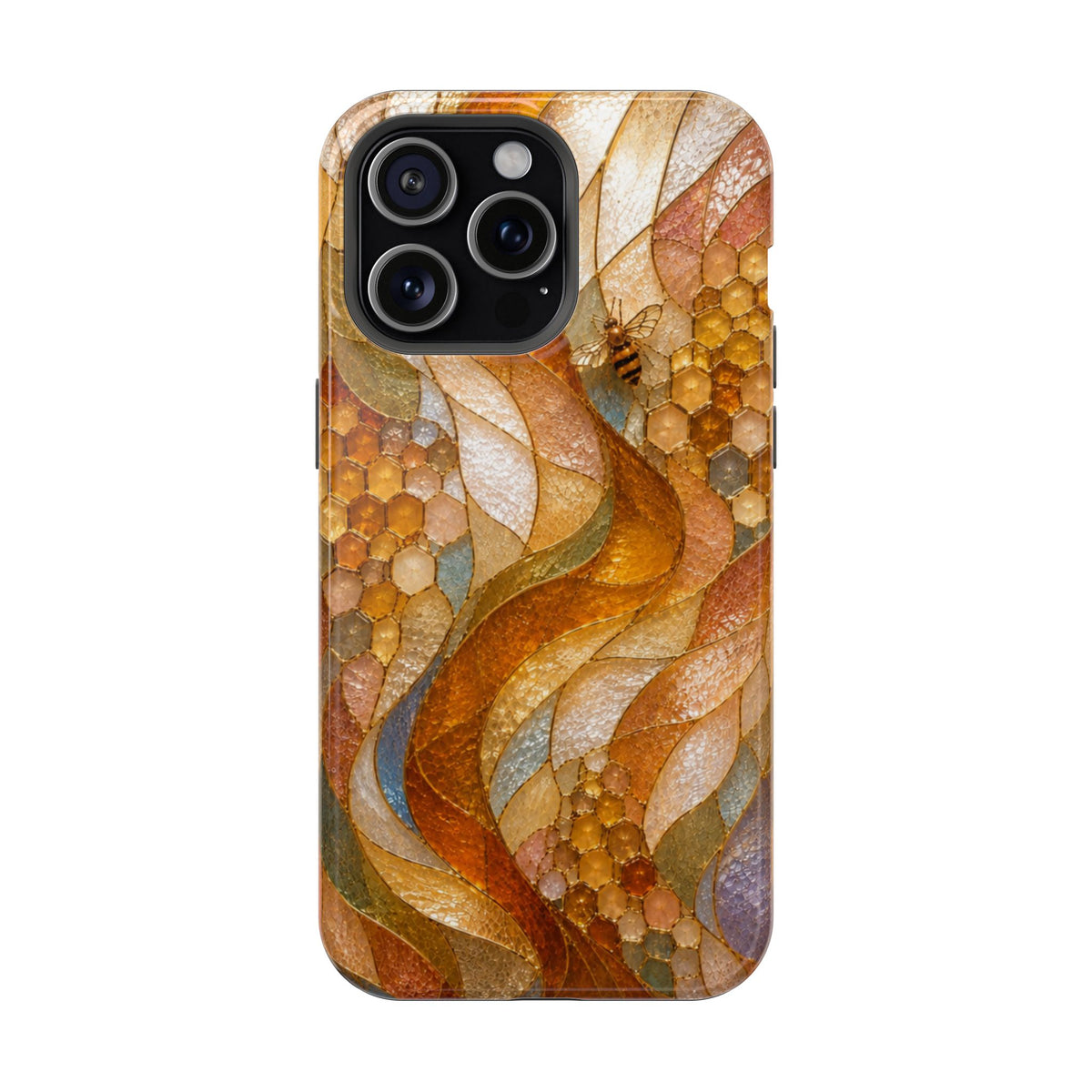 Abstract Amber Mosaic Phone Case — Magnetic Impact-Resistant iPhone Cover