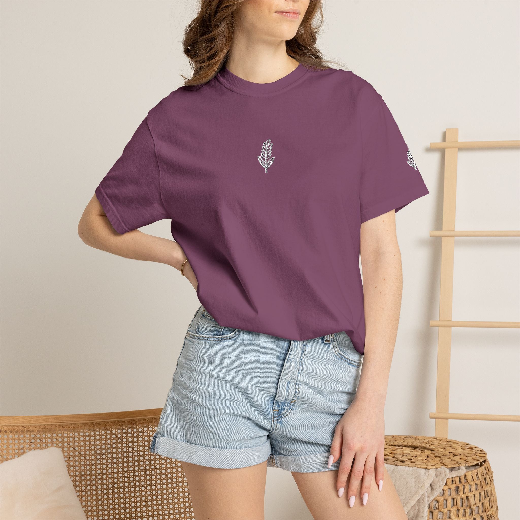 Christian Wheat Embroidered T-Shirt | Fall Comfort Colors Tee | Daily Bread Faith Shirt | Minimal Christian Fall Shirt