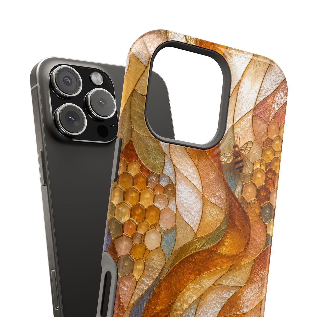 Abstract Amber Mosaic Phone Case — Magnetic Impact-Resistant iPhone Cover