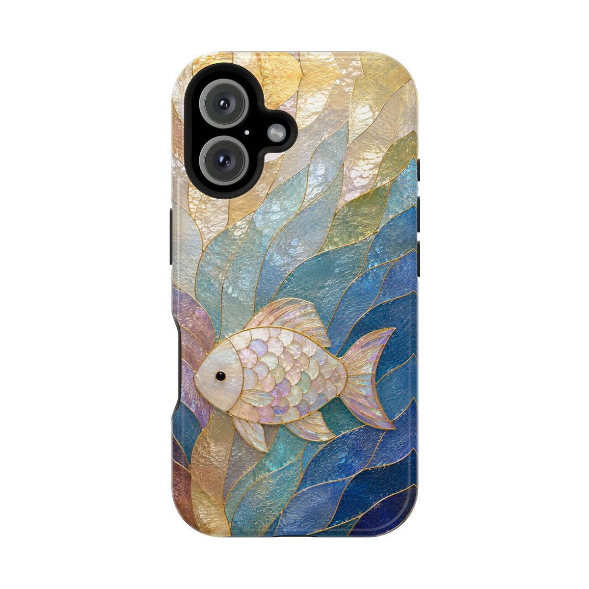 Fish Mosaic Magnetic Phone Case — Impact-Resistant Ocean Art